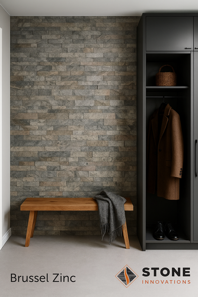 BRUSSEL SINK Kvarts Naturstein Peel & Stick 15 x 60 cm