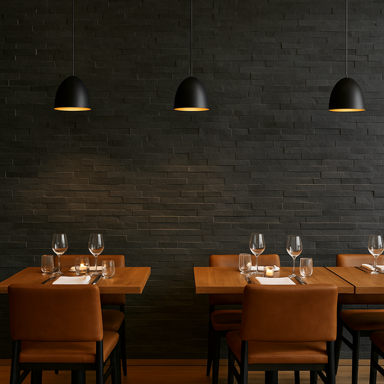 HONG KONG METAL NERO Split Face Big Lock Peel &amp; Stick Wall Tiles - 15 x 31.2 cm 