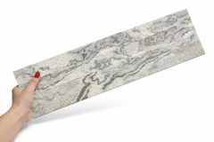 SATVARIO HVIT Split Face Marmor Peel & Stick Veggfliser - 15 x 60 cm