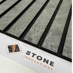 SINGAPORE SILVER GREY Slim Stone Louver Veneer Panel