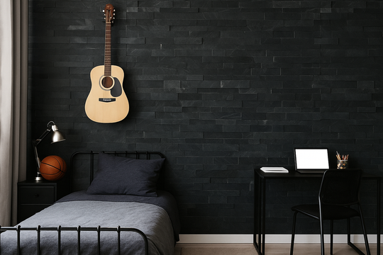 MOSCOW SESAME BLACK Peel &amp; Stick Slate Desert Black flexible wall tile - 15 x 60 cm