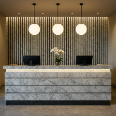 SATVARIO WHTE CLASSIC Slim Stone Louver Veneer Panel