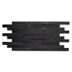 HONG KONG METAL NERO Split Face Big Lock Peel &amp; Stick Wall Tiles - 15 x 31.2 cm 