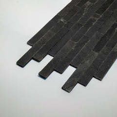 HONG KONG METAL NERO Split Face Big Lock Peel &amp; Stick Wall Tiles - 15 x 31.2 cm 