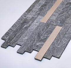 LONDON SAPPHIRE Split Face Stor lås Peel & Stick Veggflis med metall - 15 x 31,2 cm