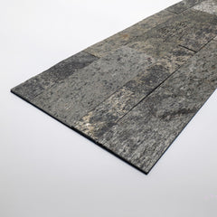 NEW YORK SILVER SHINE Split Face Quartzite Peel &amp; Stick Wall Tile - 15 x 60 cm