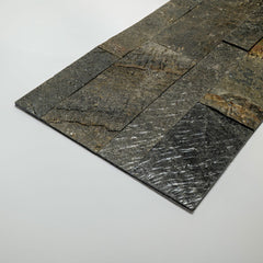 TOKYO EMERALD Split Face Quartzite Natural Stone Peel &amp; Stick Wall Panel - 15 x 60 cm