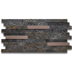 TOKYO EMERALD Split Face Small Lock Peel &amp; Stick Veggflis med metall - 15 x 31,2 cm