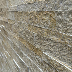 COPPER CHAMPAGNE Split Face Quartzite Peel &amp; Stick Wall Tiles - 15 x 60 cm