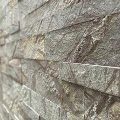 FOREST CHOCOLATE Split Face Marble Peel &amp; Stick Wall Tile - 15 x 60cm