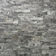 NEW YORK SILVER SHINE Split Face Quartzite Peel &amp; Stick Wall Tile - 15 x 60 cm