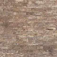 FOREST BROWN Split Face Marble Peel &amp; Stick Wall Tile - 15 x 60cm 