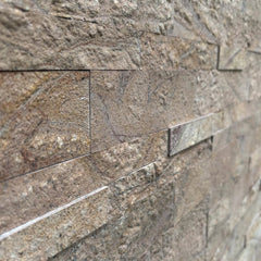 FOREST BROWN Split Face Marble Peel &amp; Stick Wall Tile - 15 x 60cm 