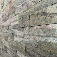 DUBAI COPPER Split Face Quartzite Peel &amp; Stick Wall Tiles - 15 x 60 cm