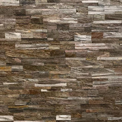 DUBAI COPPER Split Face Quartzite Peel &amp; Stick Wall Tiles - 15 x 60 cm