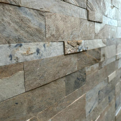 AUTUMN TAN Split Face Slate Peel &amp; Stick Wall Tile - 15 x 60cm
