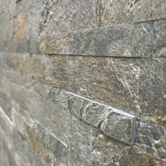 TOKYO EMERALD Split Face Quartzite Natural Stone Peel &amp; Stick Wall Panel - 15 x 60 cm