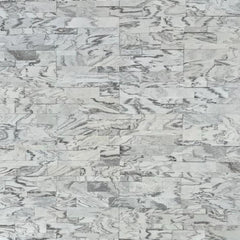 SATVARIO WHITE CLASSIC Split Face Marble Peel & Stick Wall Tile - 15 x 60cm