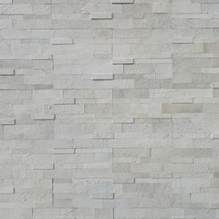WHITE MARBLE Split Face Marble Peel &amp; Stick Wall Tile - 15 x 60cm