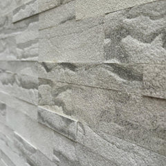 SATVARIO WHITE Split Face Marble Peel &amp; Stick Wall Tiles - 15 x 60 cm