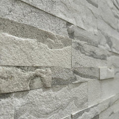 SATVARIO WHITE Split Face Marble Peel &amp; Stick Wall Tiles - 15 x 60 cm