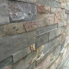 VIENNA HESSONITE Split Face Slate Plain Face Peel &amp; Stick Veneer Panel - 15 x 60 cm