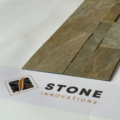 AUTUMN TAN Split Face Slate Peel &amp; Stick Wall Tile - 15 x 60cm