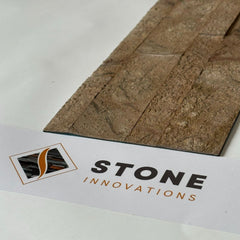 FOREST BROWN Split Face Marble Peel &amp; Stick Wall Tile - 15 x 60cm 