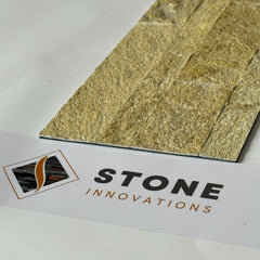 COPPER CHAMPAGNE Split Face Quartzite Peel &amp; Stick Wall Tiles - 15 x 60 cm