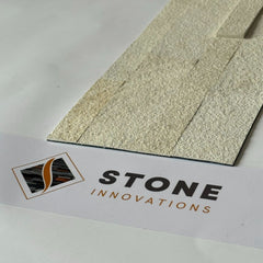 MOONSTONE Split Face Sandstone Peel &amp; Stick Natural Stone Wall Panel - 15 x 60cm 