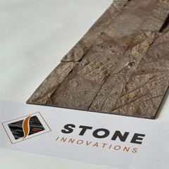 FOREST CHOCOLATE Split Face Marble Peel &amp; Stick Wall Tile - 15 x 60cm