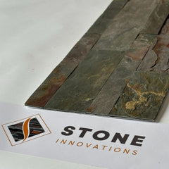 VIENNA HESSONITE Split Face Slate Plain Face Peel &amp; Stick Veneer Panel - 15 x 60 cm