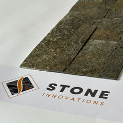 TOKYO EMERALD Split Face Quartzite Natural Stone Peel &amp; Stick Wall Panel - 15 x 60 cm