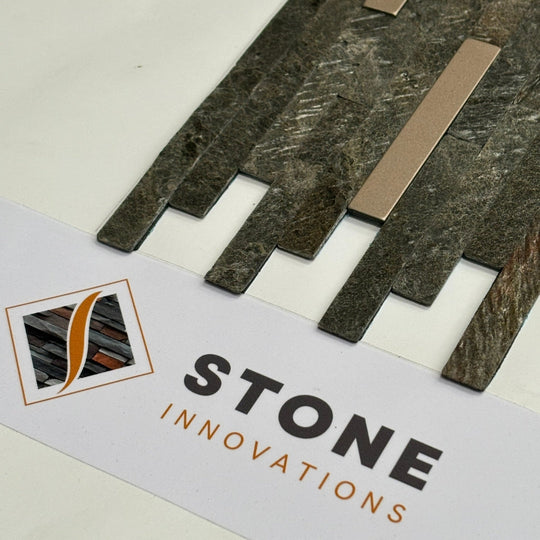 TOKYO EMERALD Split Face Big Lock Peel &amp; Stick Wall Tile with Metal - 15 x 31.2 cm