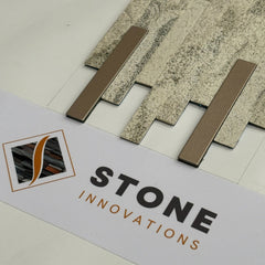 SATVARIO WHITE Split Face Big Lock Peel &amp; Stick Wall Tile with Metal - 15 x 31.2 cm