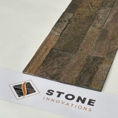 DUBAI COPPER Split Face Quartzite Peel &amp; Stick Wall Tiles - 15 x 60 cm