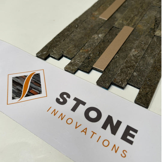 TOKYO EMERALD Split Face Small Lock Peel &amp; Stick Wall Tile with Metal - 15 x 31.2 cm