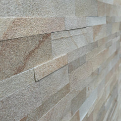 MOON PEARL Split Face Sandstone Peel &amp; Stick Natural Stone Wall Panel - 15 x 60 cm