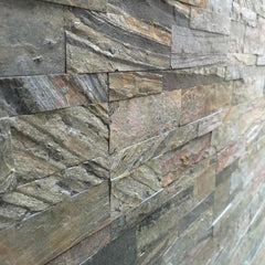 ROMA Split Face Quartzite Natural Stone Peel &amp; Stick Wall Panel - 15 x 60 cm