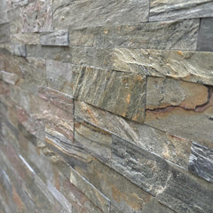 ROMA Split Face Quartzite Natural Stone Peel &amp; Stick Wall Panel - 15 x 60 cm