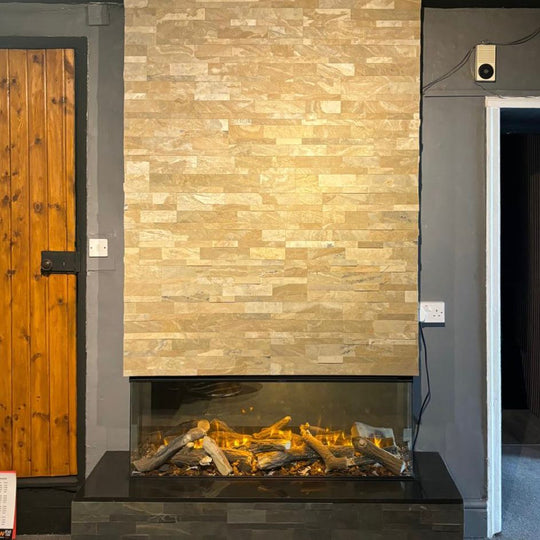 AUTUMN TAN Split Face Slate Peel &amp; Stick Wall Tile - 15 x 60cm