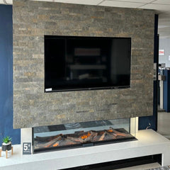 TOKYO EMERALD Split Face Quartzite Natural Stone Peel &amp; Stick Wall Panel - 15 x 60 cm