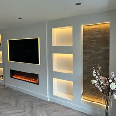 AUTUMN TAN Split Face Slate Peel &amp; Stick Wall Tile - 15 x 60cm