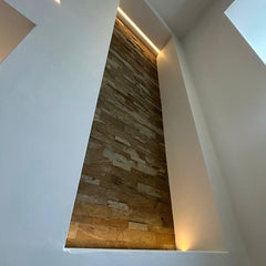 AUTUMN TAN Split Face Slate Peel &amp; Stick Wall Tile - 15 x 60cm