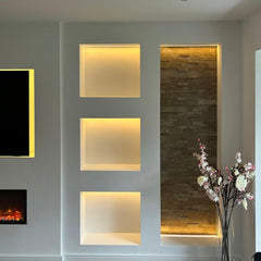 AUTUMN TAN Split Face Slate Peel &amp; Stick Wall Tile - 15 x 60cm