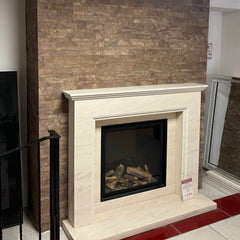 FOREST BROWN Split Face Marble Peel &amp; Stick Wall Tile - 15 x 60cm 