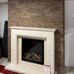 FOREST BROWN Split Face Marble Peel &amp; Stick Wall Tile - 15 x 60cm 