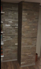 DUBAI COPPER Split Face Quartz Natural Stone Peel & Stick Wall Tiles - 15 x 60 cm