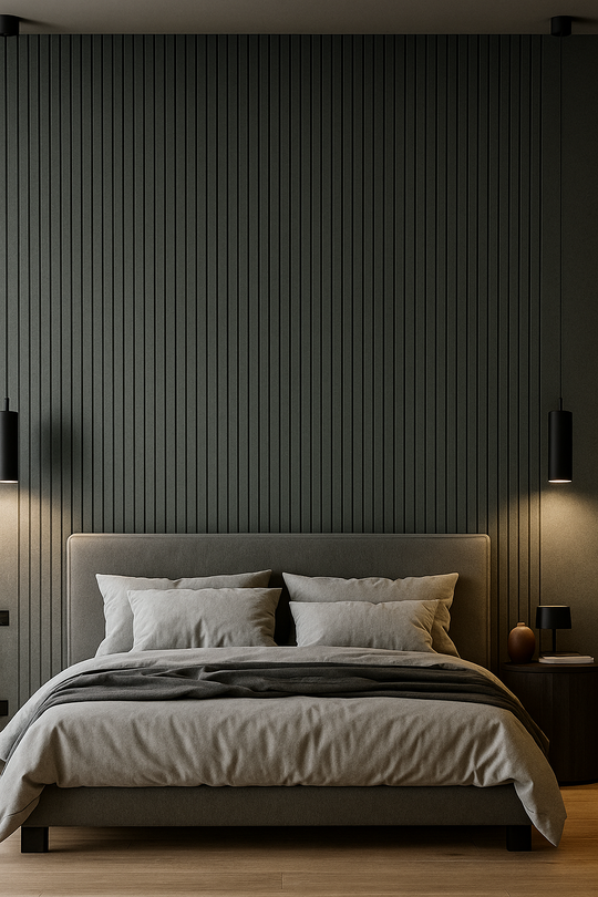 HONG KONG METAL NERO Slim Stone Louver Veneer Panel