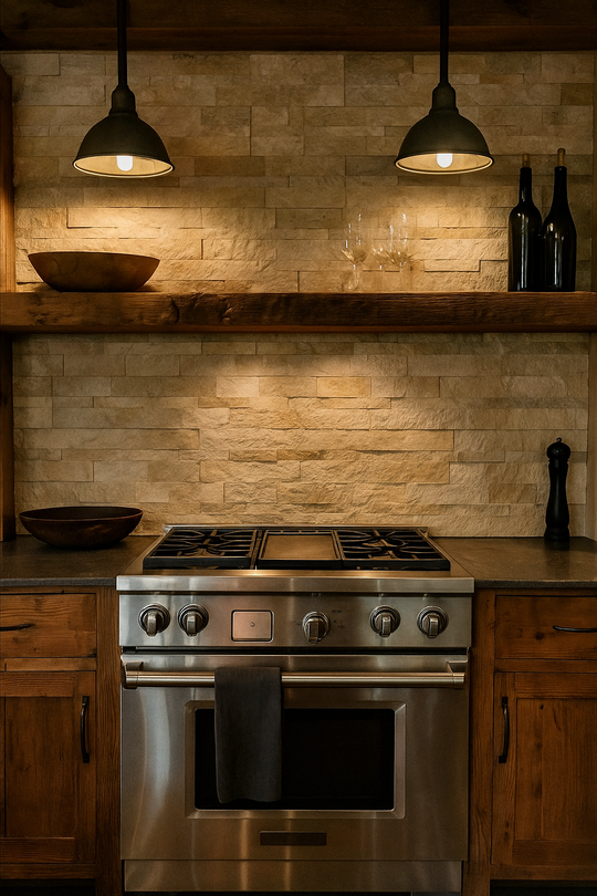 COPPER CHAMPAGNE Split Face Quartzite Peel &amp; Stick Wall Tiles - 15 x 60 cm